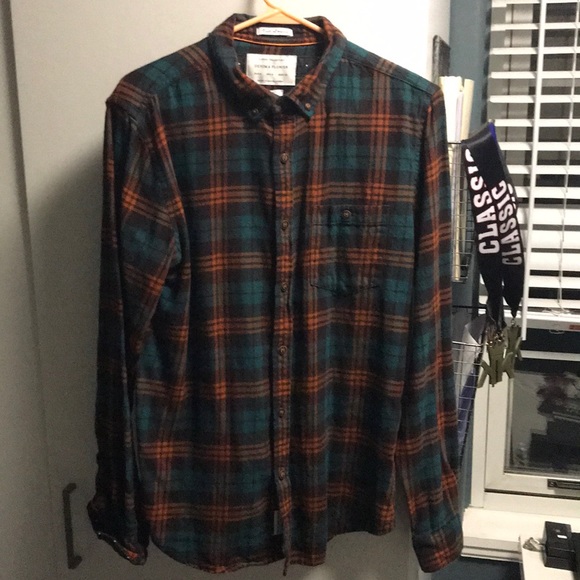 Denim Flower Flannel Shirt 